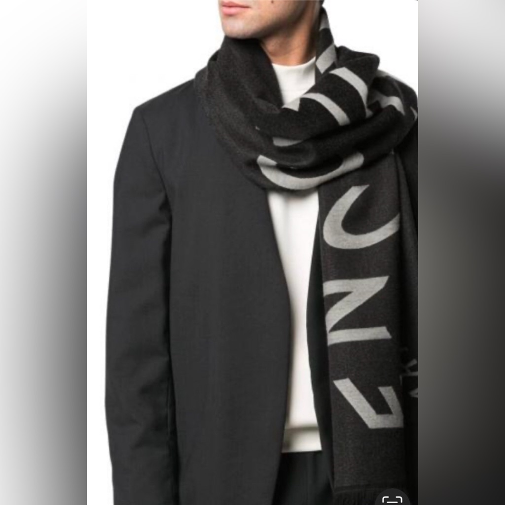 Nwt Givenchy Black/White Unisex Wool Scarf. $410